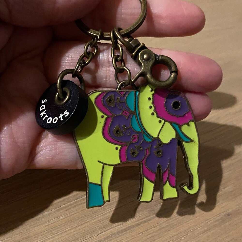 SKAROOTS Enamel Elephat Keychain Fob Purse Charm - Picture 2 of 10